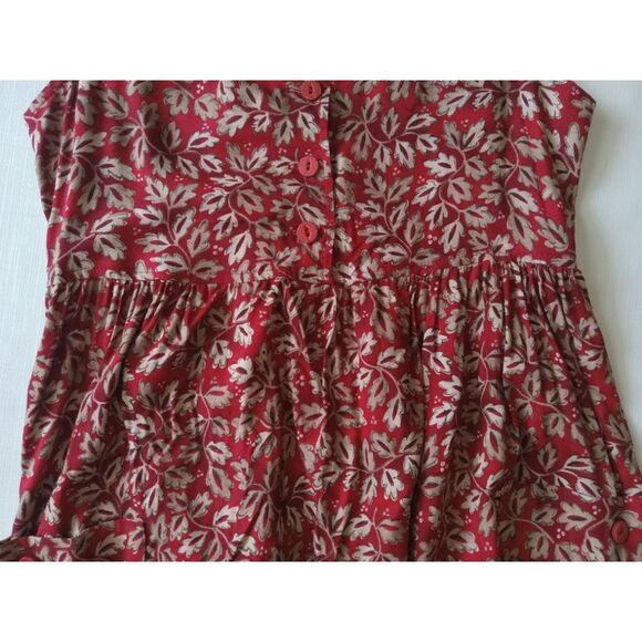 Vintage Norton McNaughton Petites Leafy Floral Print Sleeveless Dress Women's 8 - Picture 7 of 12